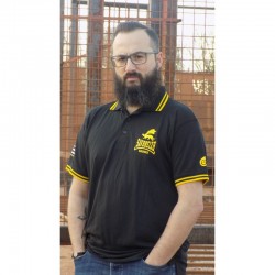 Polo noir bandes jaune...