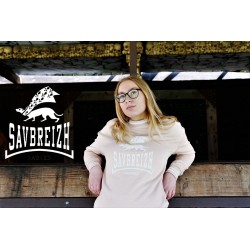 sweat rose pale bandes blanche