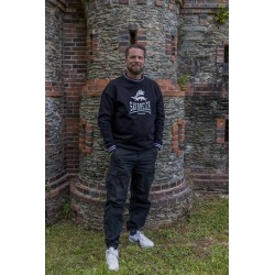 Sweat noir bandes blanche