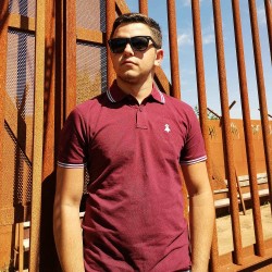 Polo bordeaux bandes...